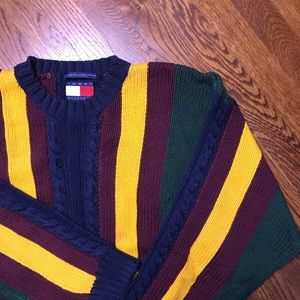Vintage Tommy Hilfiger Color Block Knit Sweater